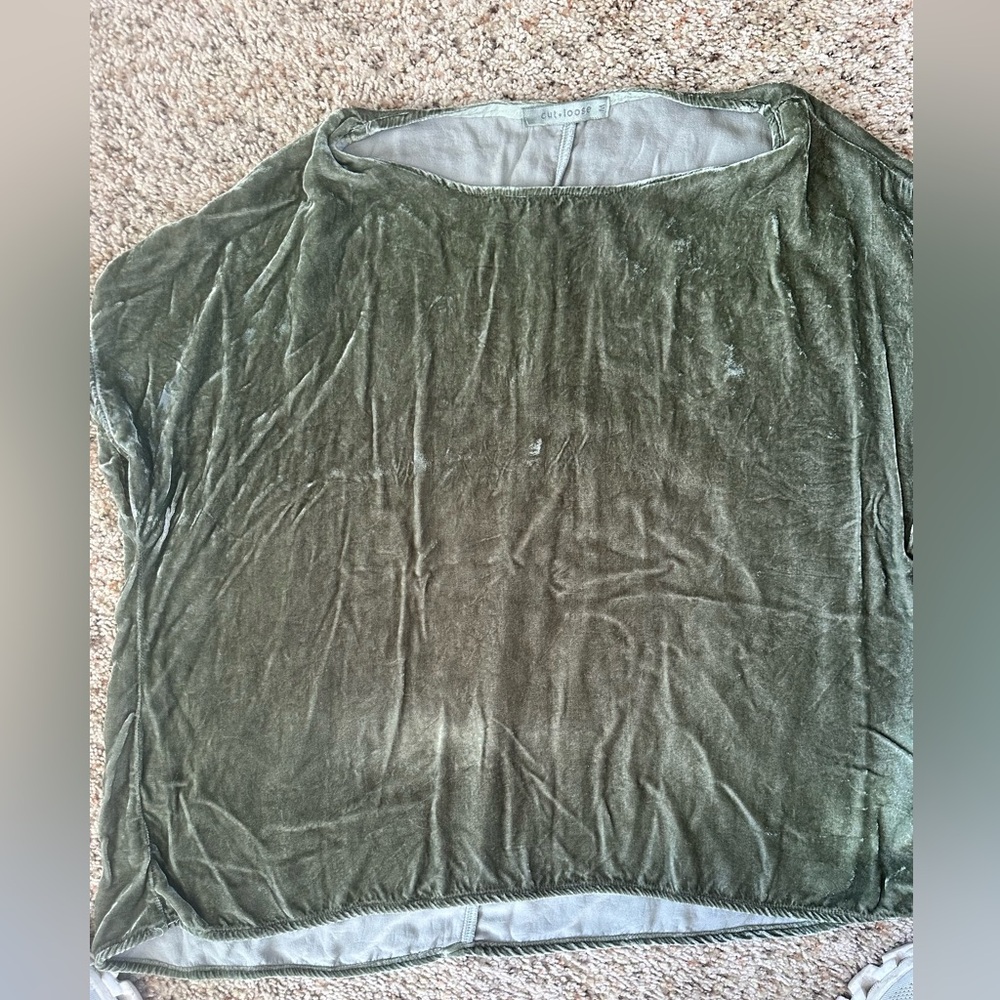 Cut Loose Olive Velvet Women's Blouse